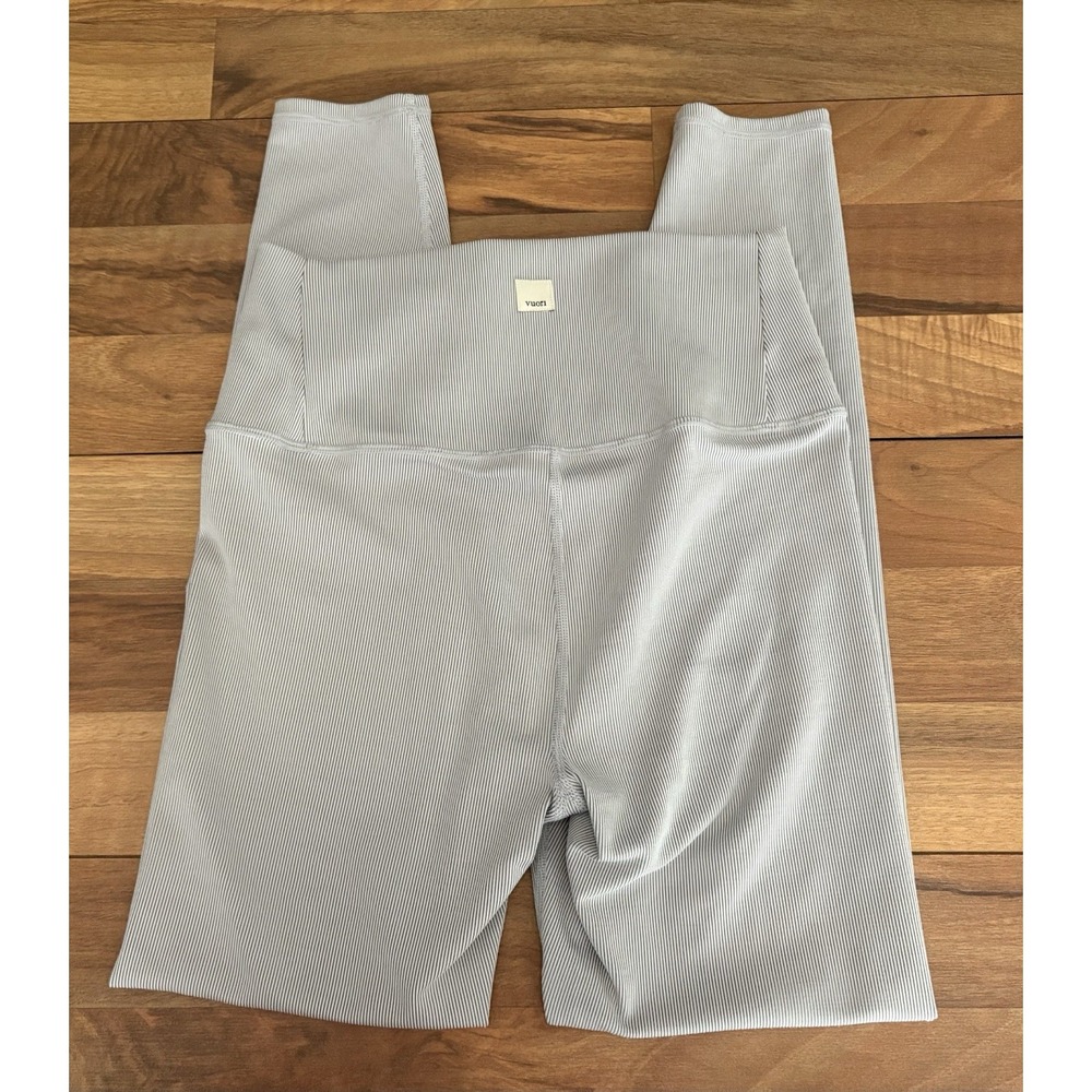Vouri Lux Rib Studio Leggings High Rise Pale Gray Ribbed Size S - Picture 3 of 9